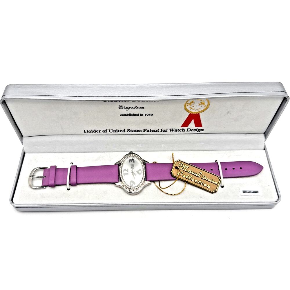 Marcel Drucker Signature Women’s Watch - Purple Leather Band - New